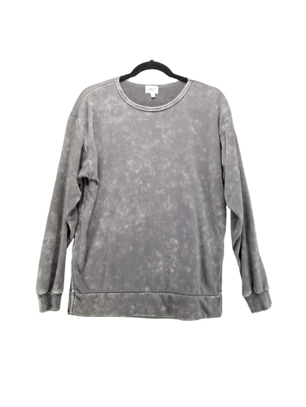 Buckle BKE Shirt Womens XS Gray Side Slit Burnout Pullover Sweatshirt
